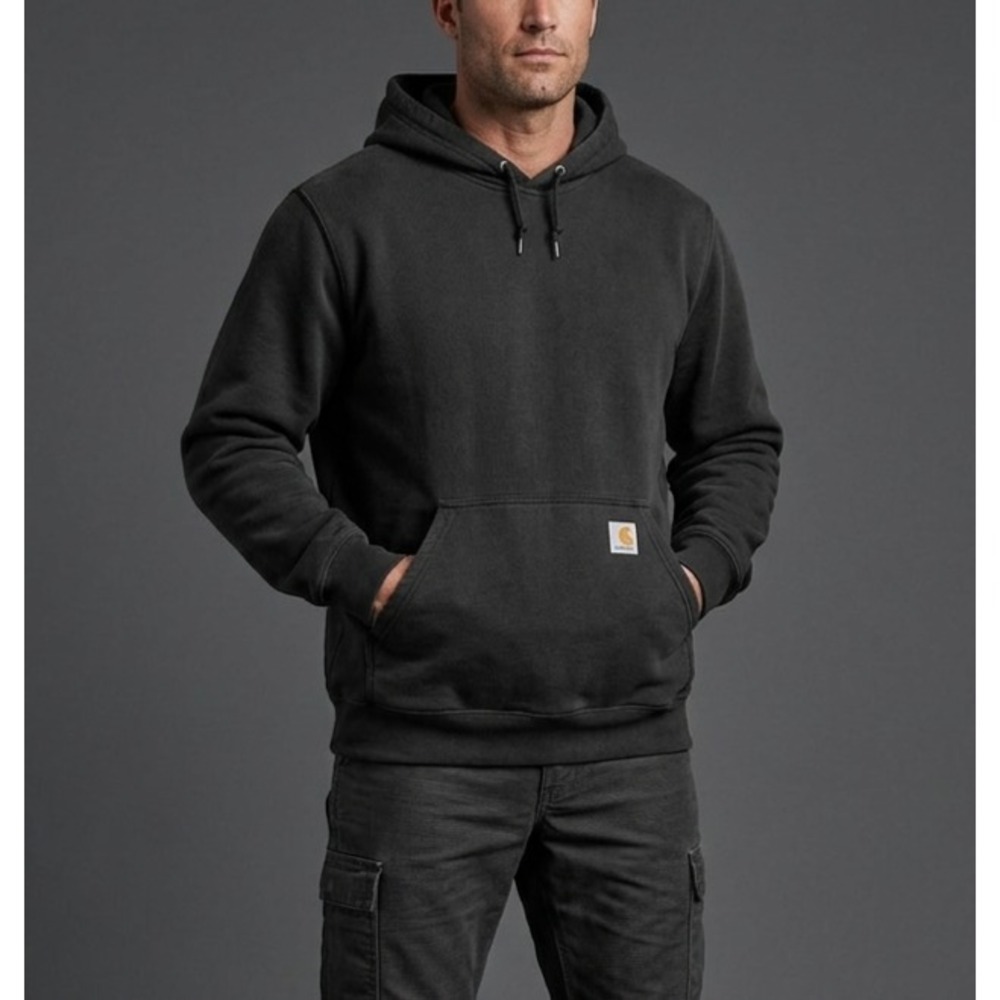 Carhartt Hoodie Men's 2XL Black Pullover Long Sleeve Rain Defender RD Hoody